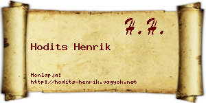 Hodits Henrik névjegykártya